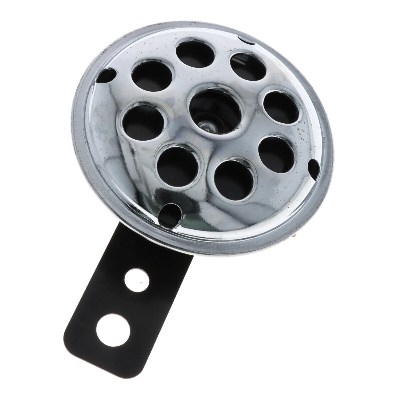 Hupe 6V für Motorrad Roller Quad ATV chrom mit schwarzem Kern bike signal 70 mm