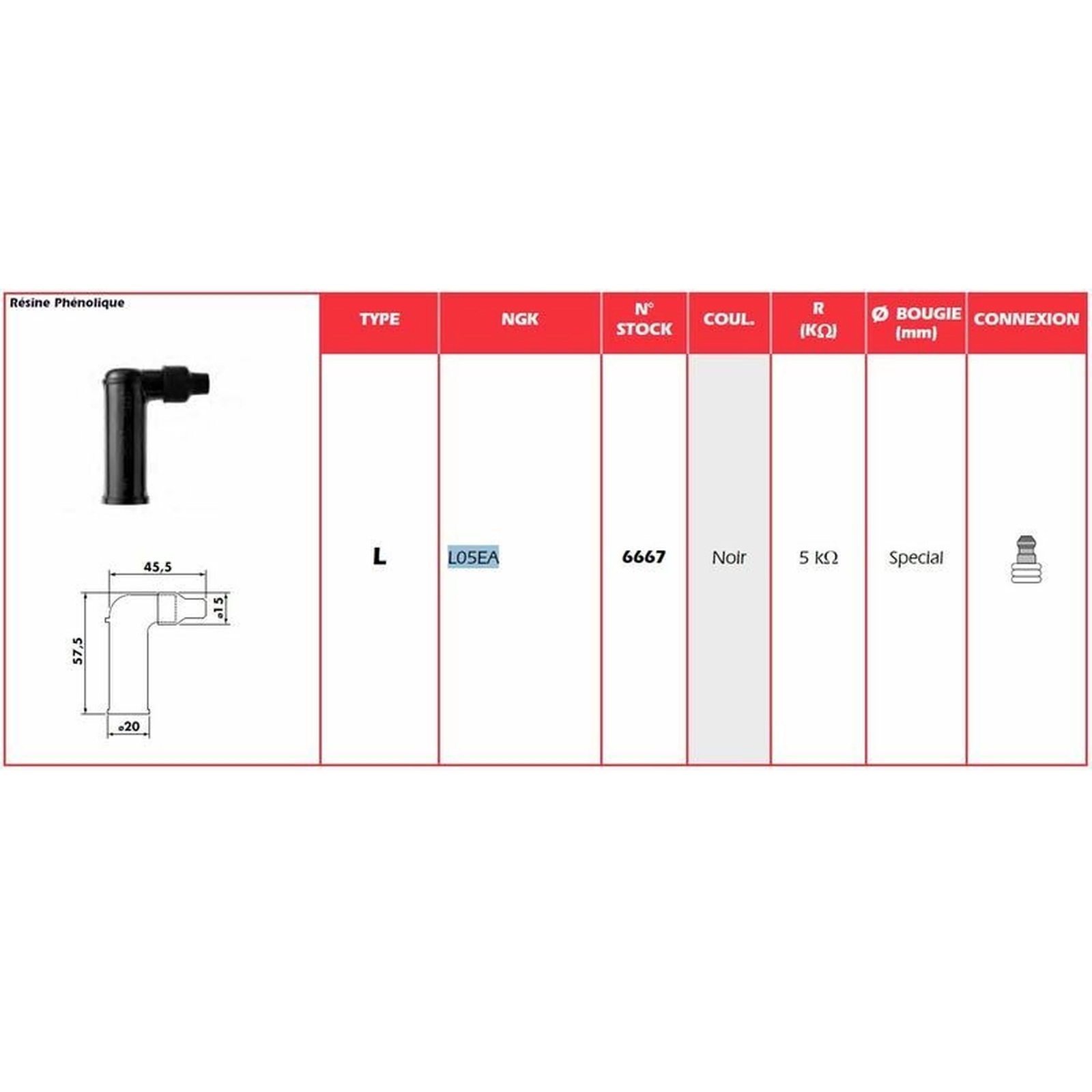 NGK Zündkerzenstecker L05EA 6667