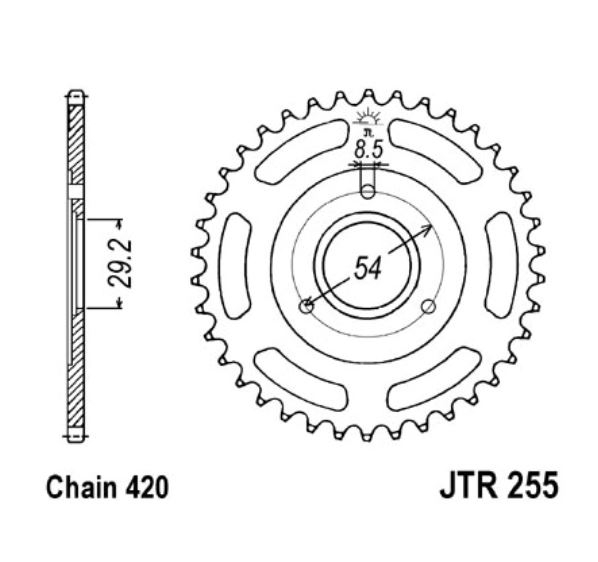 JT Kettenrad 28 Zähne Teilung 420 / JTR255.28 JT Sprockets