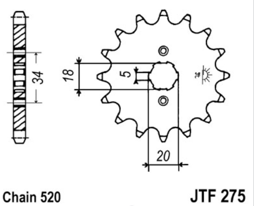 JT Ritzel 15 Zähne  Teilung 520  / 275.15 JT Sprockets