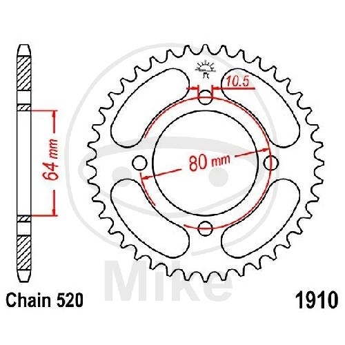 JT Kettenrad 36Z Teilung 520 JTR1910.36