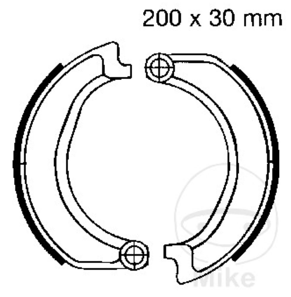 EBC Bremsbacken ohne Federn 864 200x30mm für BMW R 50 /5R 60 /5 R 75 /5