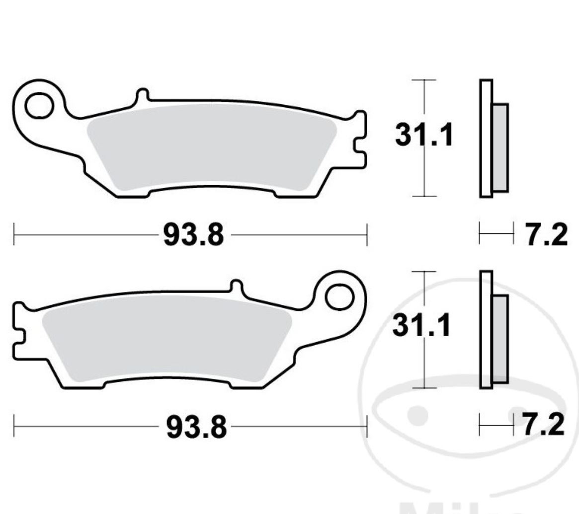 TRW MCB791EC Offroad Bremsbeläge vorne für Yamaha WR450 F WR250 F YZ125 YZ250 2T 4T YZ450 F