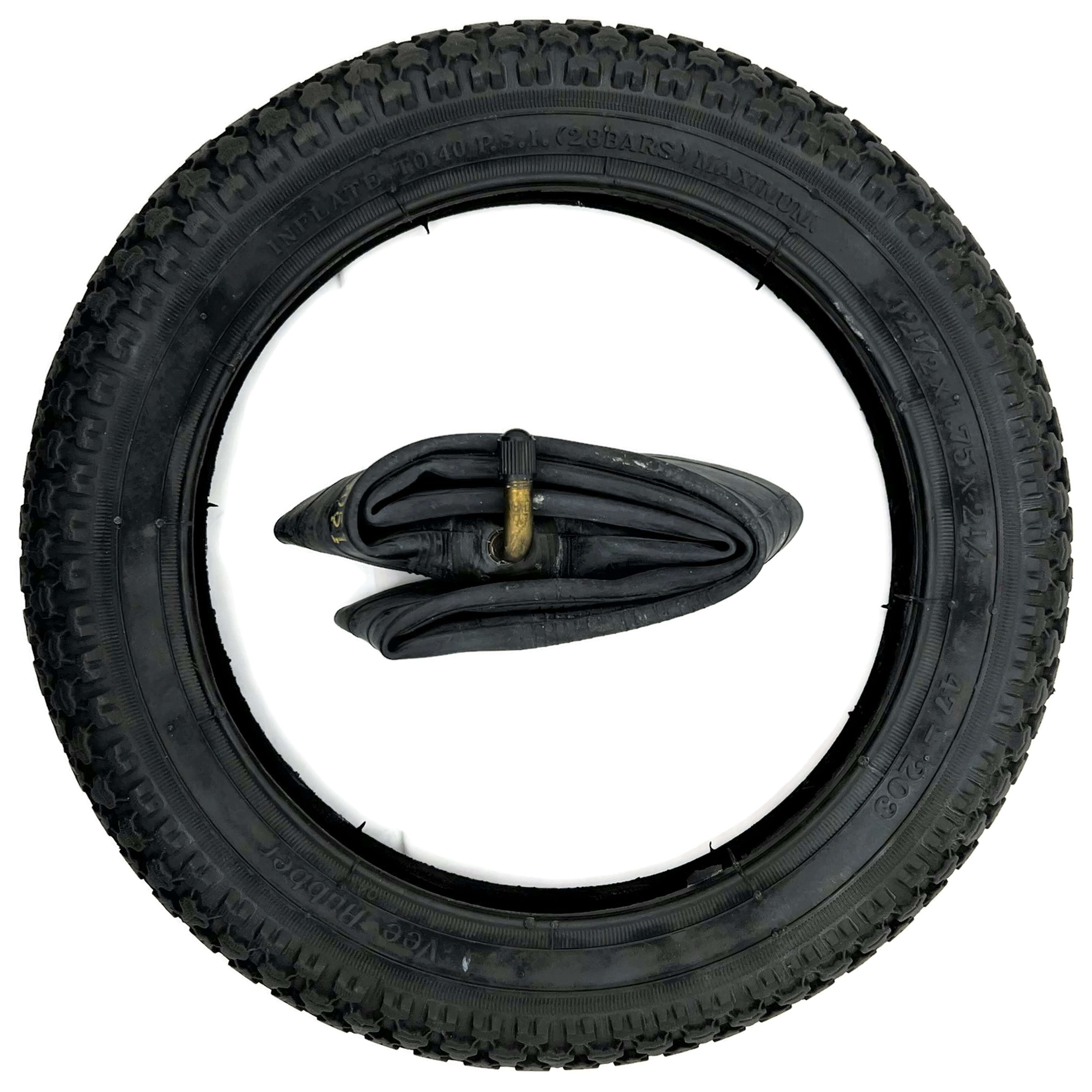 Reifen + Schlauch 12 1/2 X1,75X2 1/4 = 47-203 VRB034 BK für Kinderwagen Roller