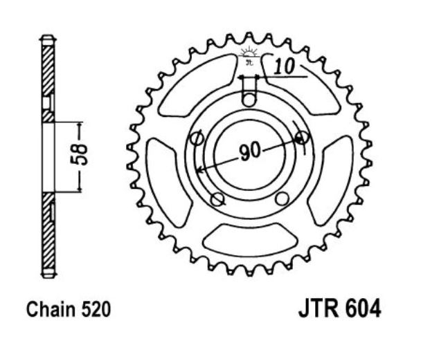 JT Kettenrad 40 Zähne Teilung 520 / JTR604.40 JT Sprockets