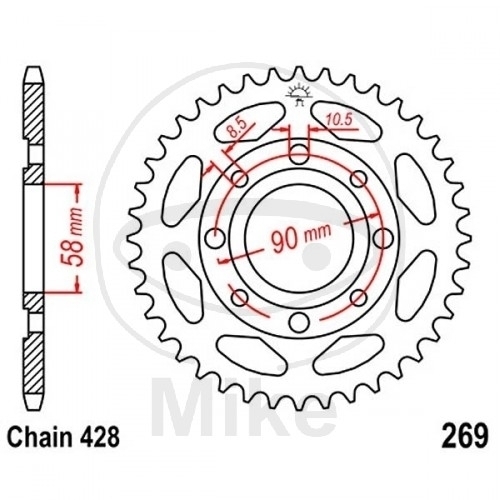 JT Kettenrad 38 Zähne Teilung 428 / JTR269.38 JT Sprockets