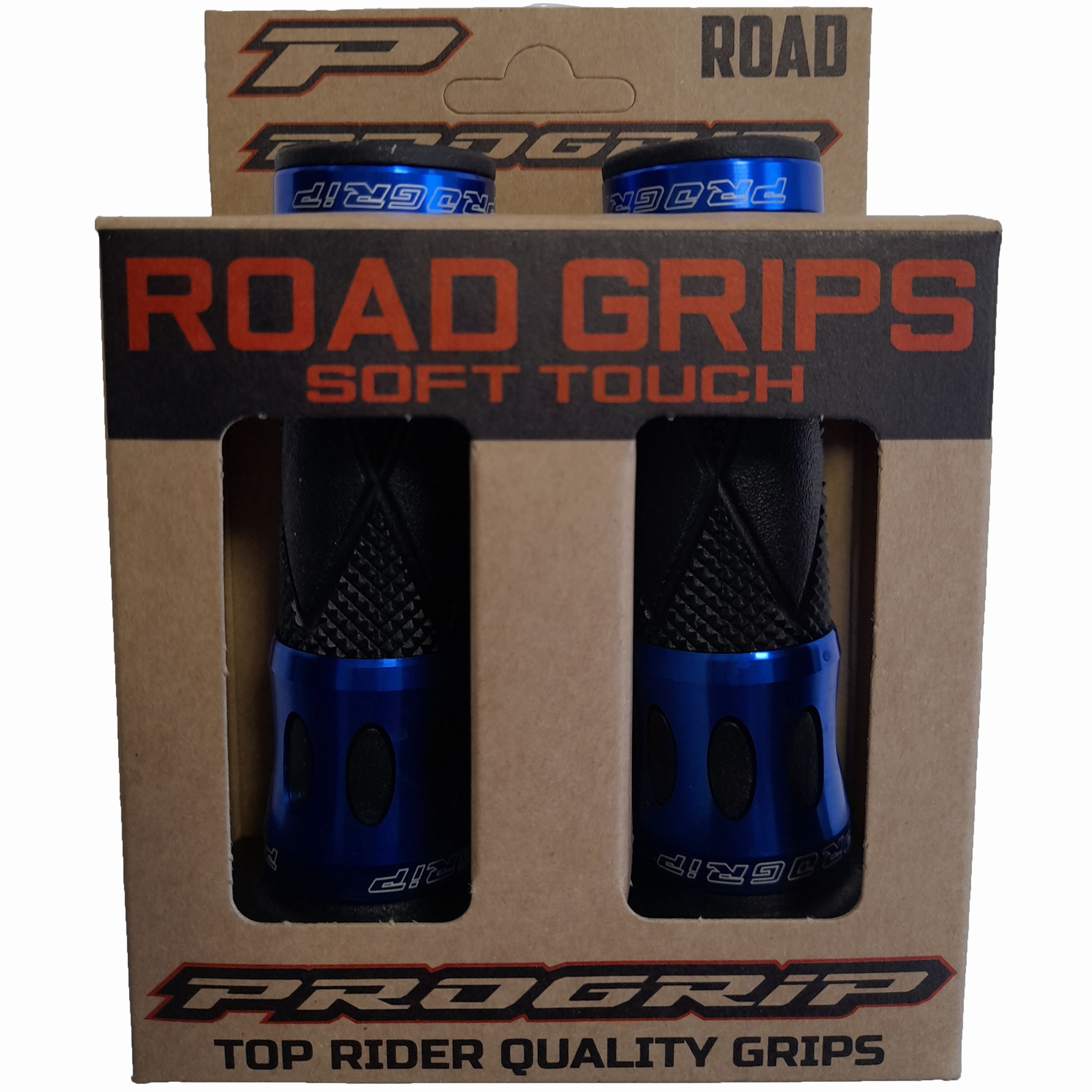 Progrip Road Griffgummi Paar PA072800CRBL 728.04 Schwarz-Blau mit Alu-Ring