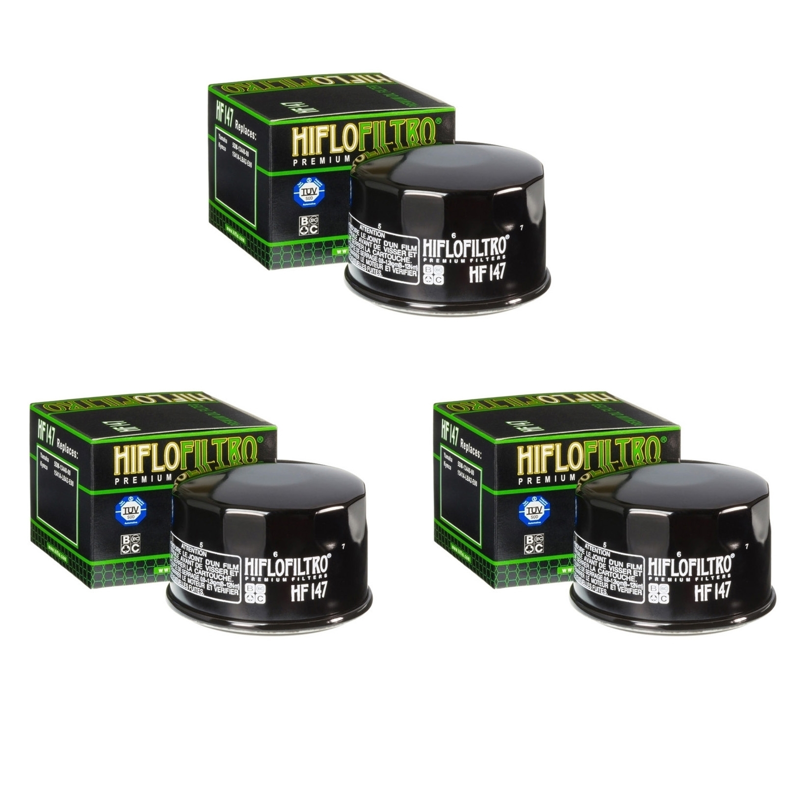 3x Hiflo HF146 Ölfilter für Yamaha FZS600 XP500 XP530 TMax YFM660 700 Kymco Xciting MXU UXV SYM