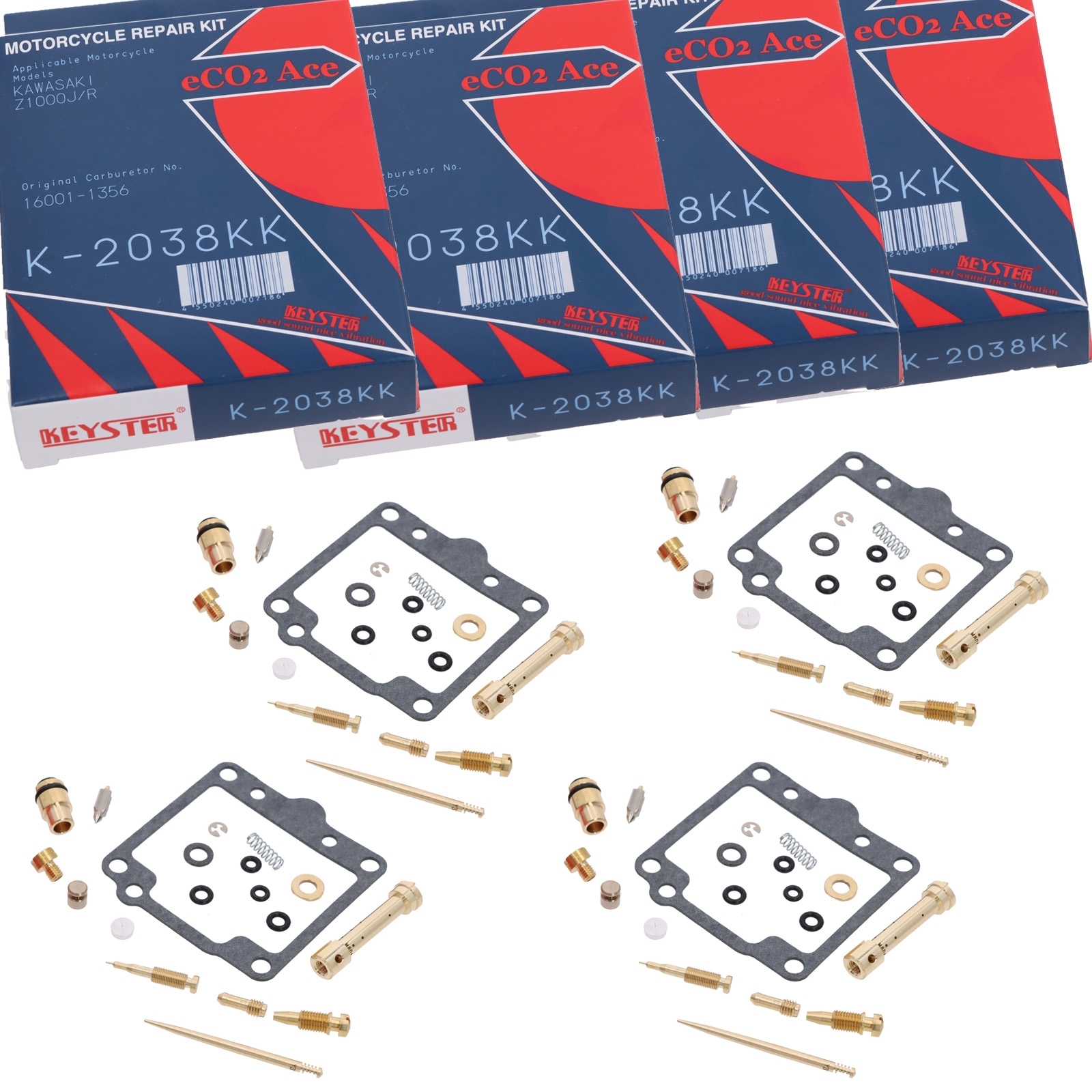 4x Keyster K-2038KK Vergaser Reparatursatz für Kawasaki Z 1000 1981 - 1983 KZCJ1BA KZT00J