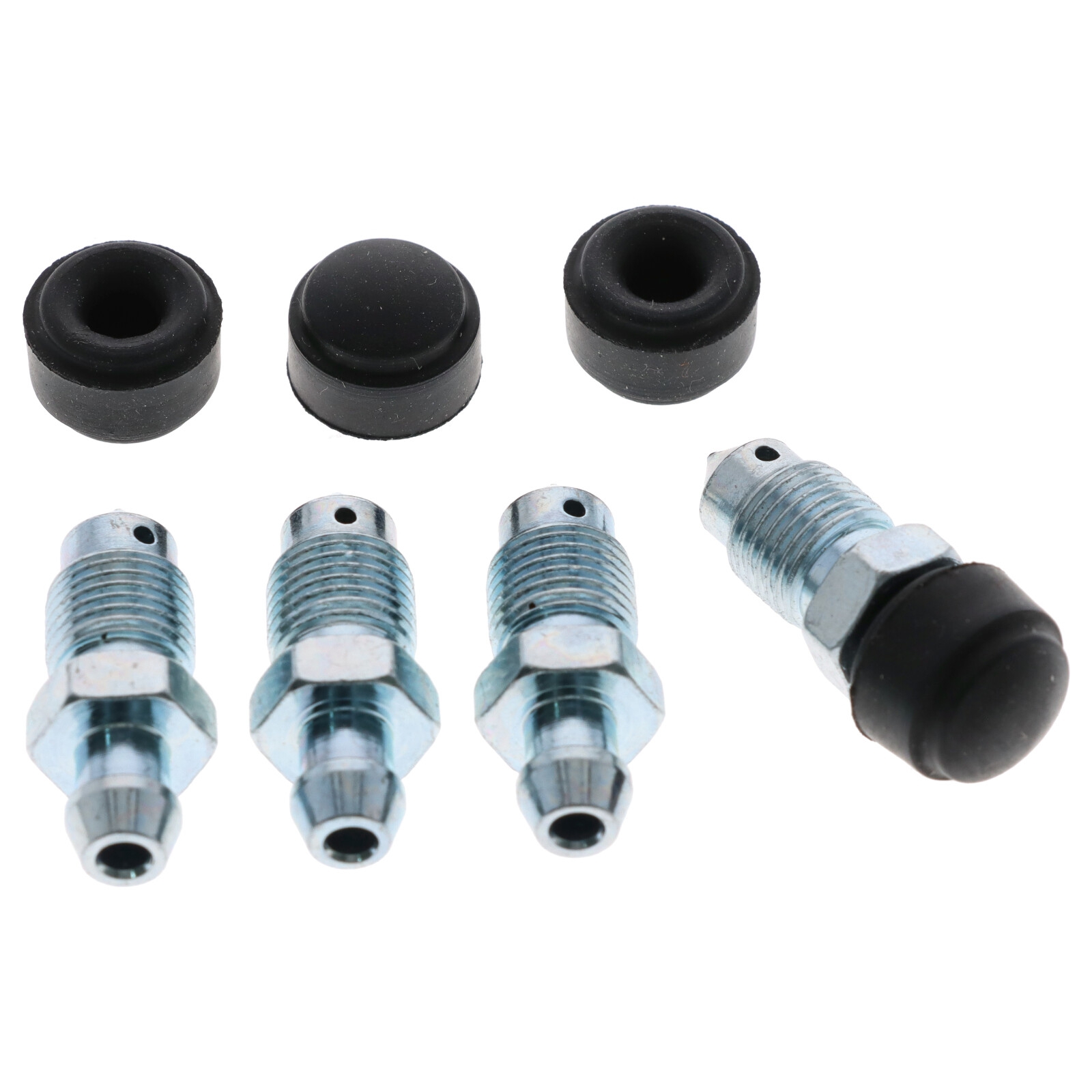 4x Quick Brake 0039-4 Bremssattel Entlüfterschraube Entlüftungsventil M10x1x30 mm mit Kappen