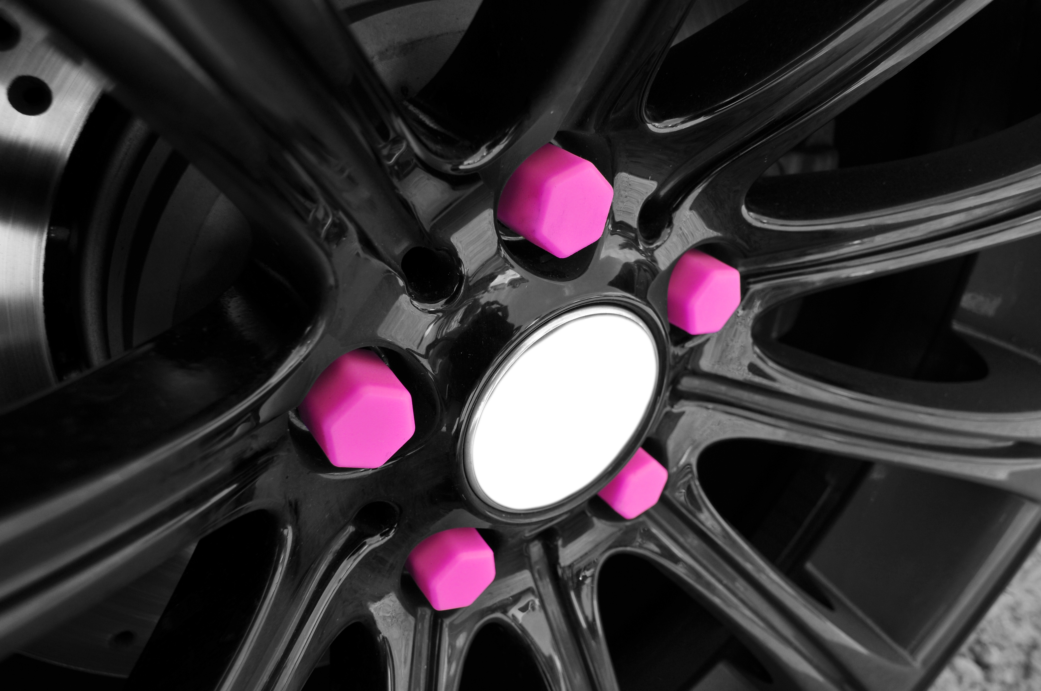 20 Stück Radschraubenkappen Silikon Rosa SW19