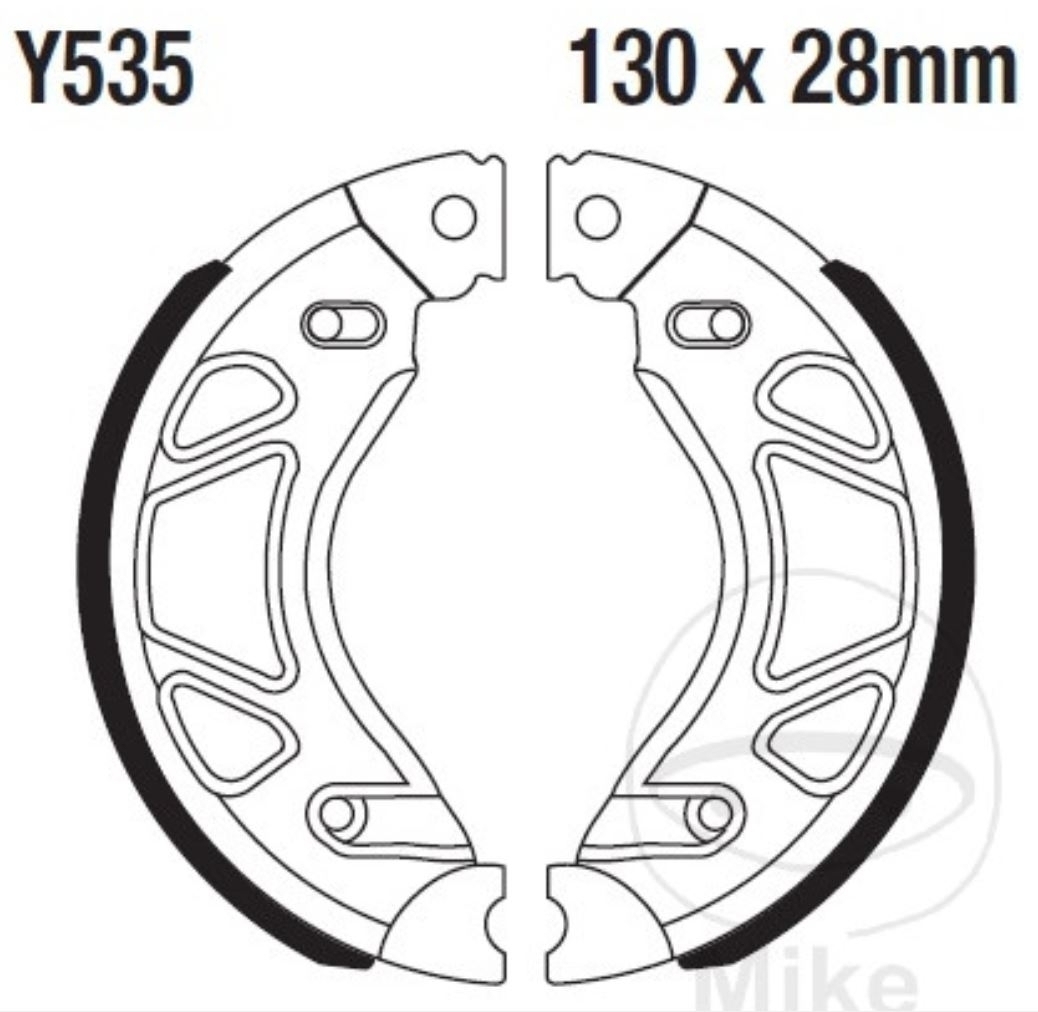 EBC Y535 Bremsbacken mit Feder für Yamaha YBR 125 ED 2007-16 SPD 2008-16 YBR 250 2007-13 130x28mm