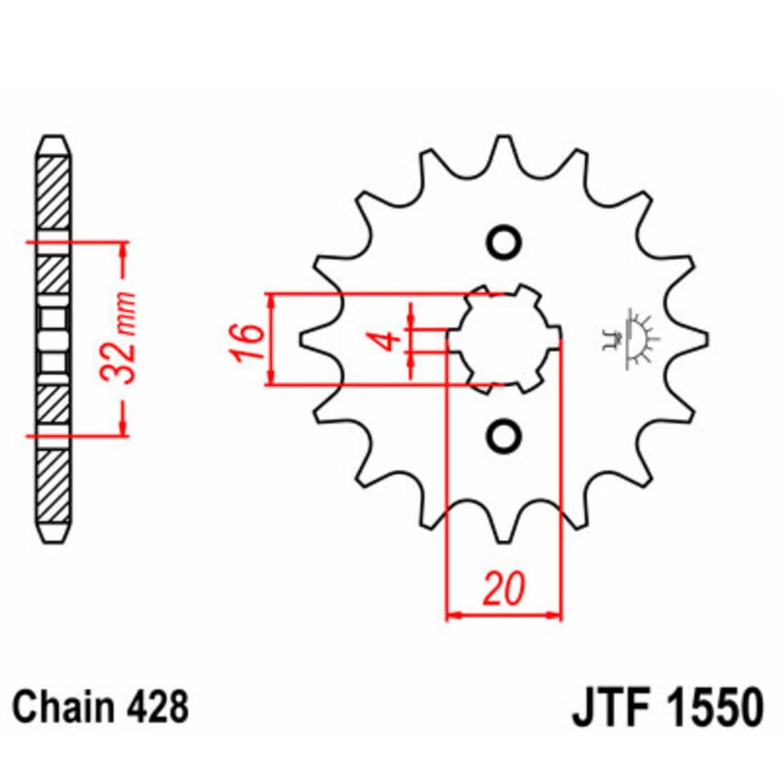 JT Ritzel 13Z Teilung 428 JTF1550.13