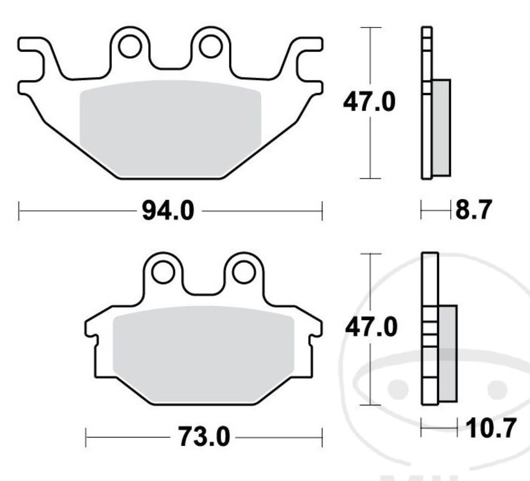 TRW MCB760 Bremsbeläge vorne für Kymco Maxxer MXU UXV Kawasaki KVF SYM Yamaha YZF-R MT