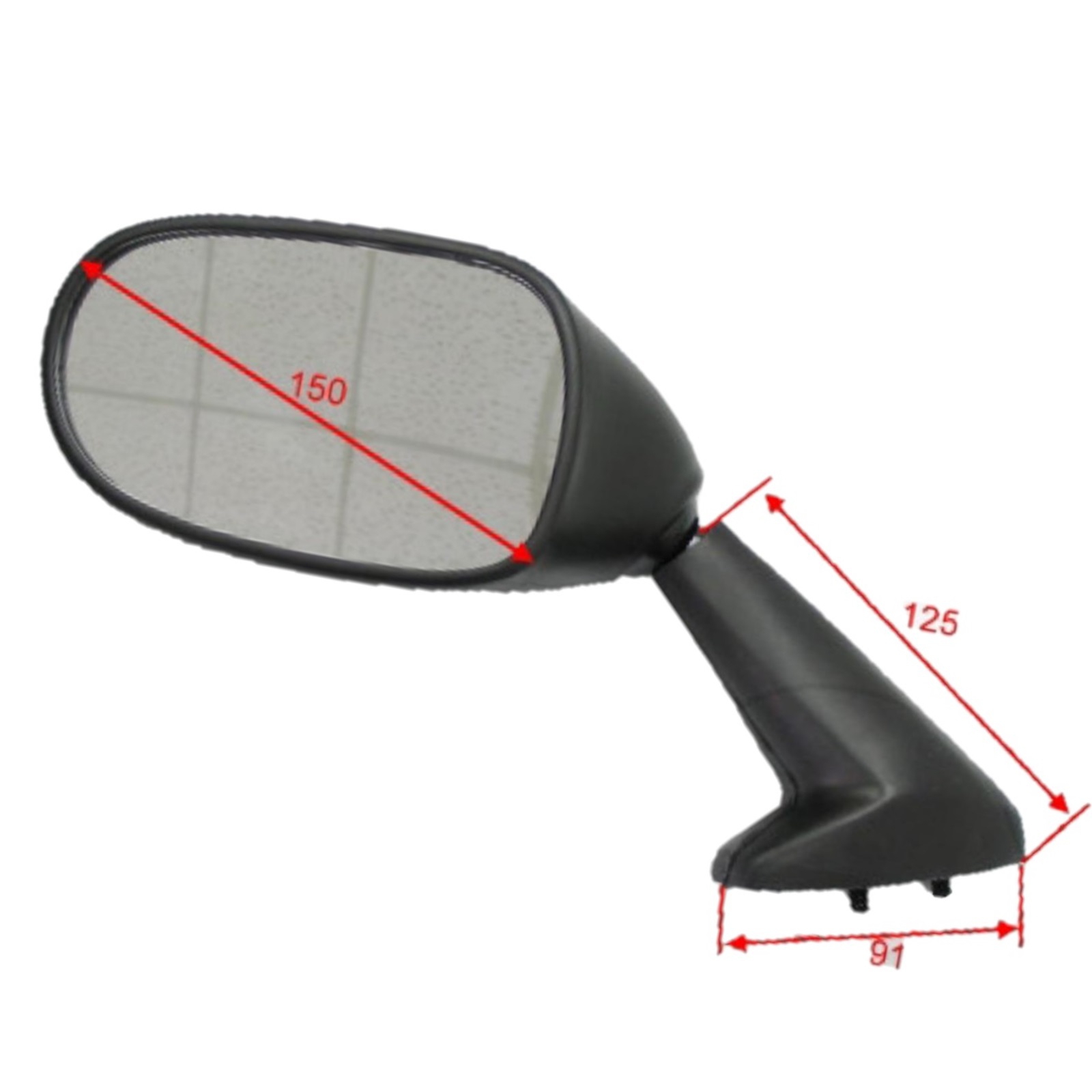 Verkleidungsspiegel für Yamaha FZS 600 1998-2001 YZF-R1 1000 1998-1999 YZF-R6 600 1999-2000 YZF-R7 750 1999-2001 schwarz