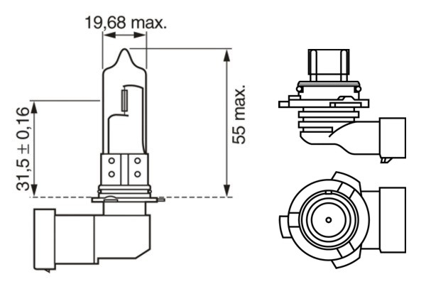 BOSCH 1987301063 HB4 Halogenlampe 12V 51W für Scheinwerfer Nebellicht