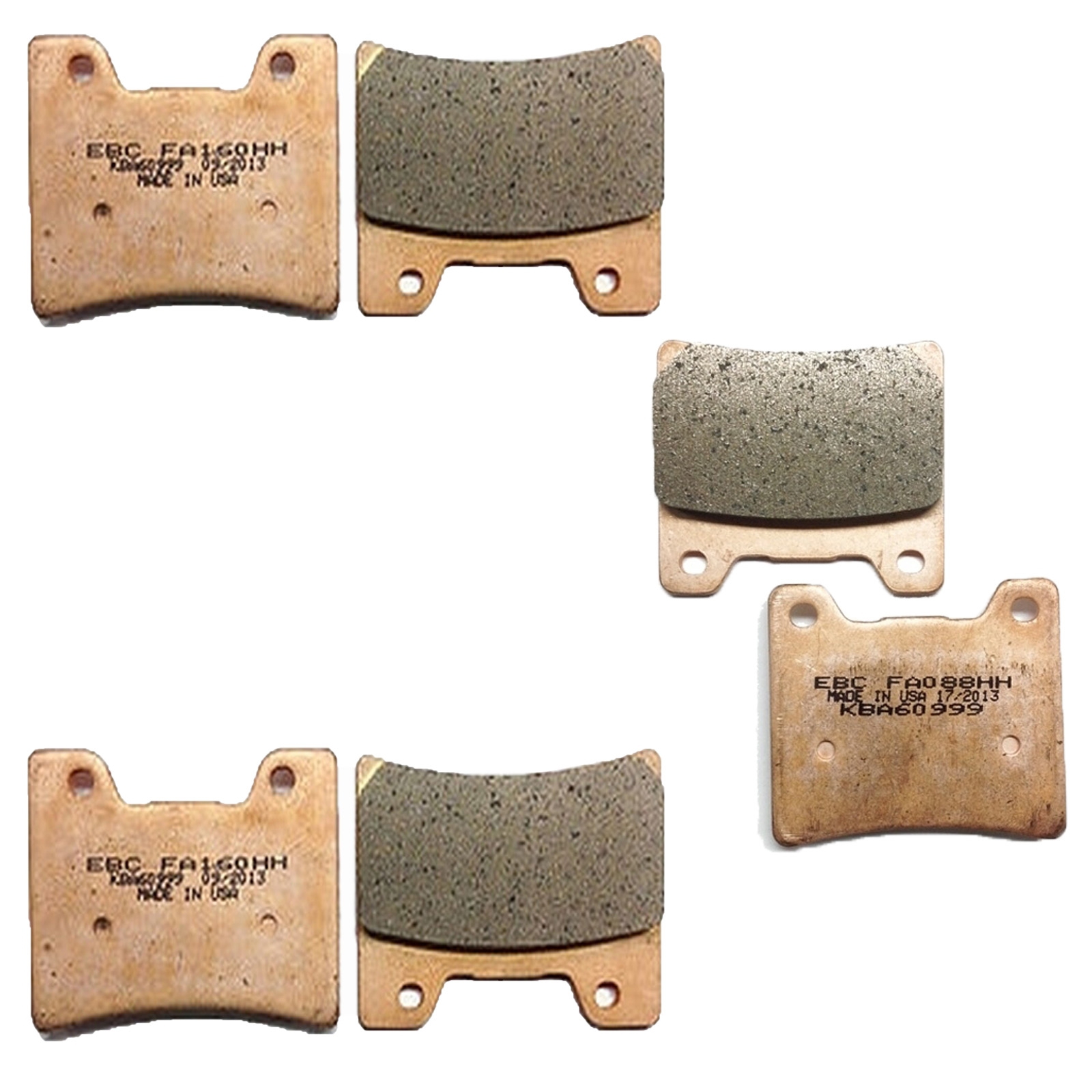 EBC Sintermetall Bremsbelagsatz für Yamaha FZR600 TDM850 FZR1000 FJ1200 hinten+vorne
