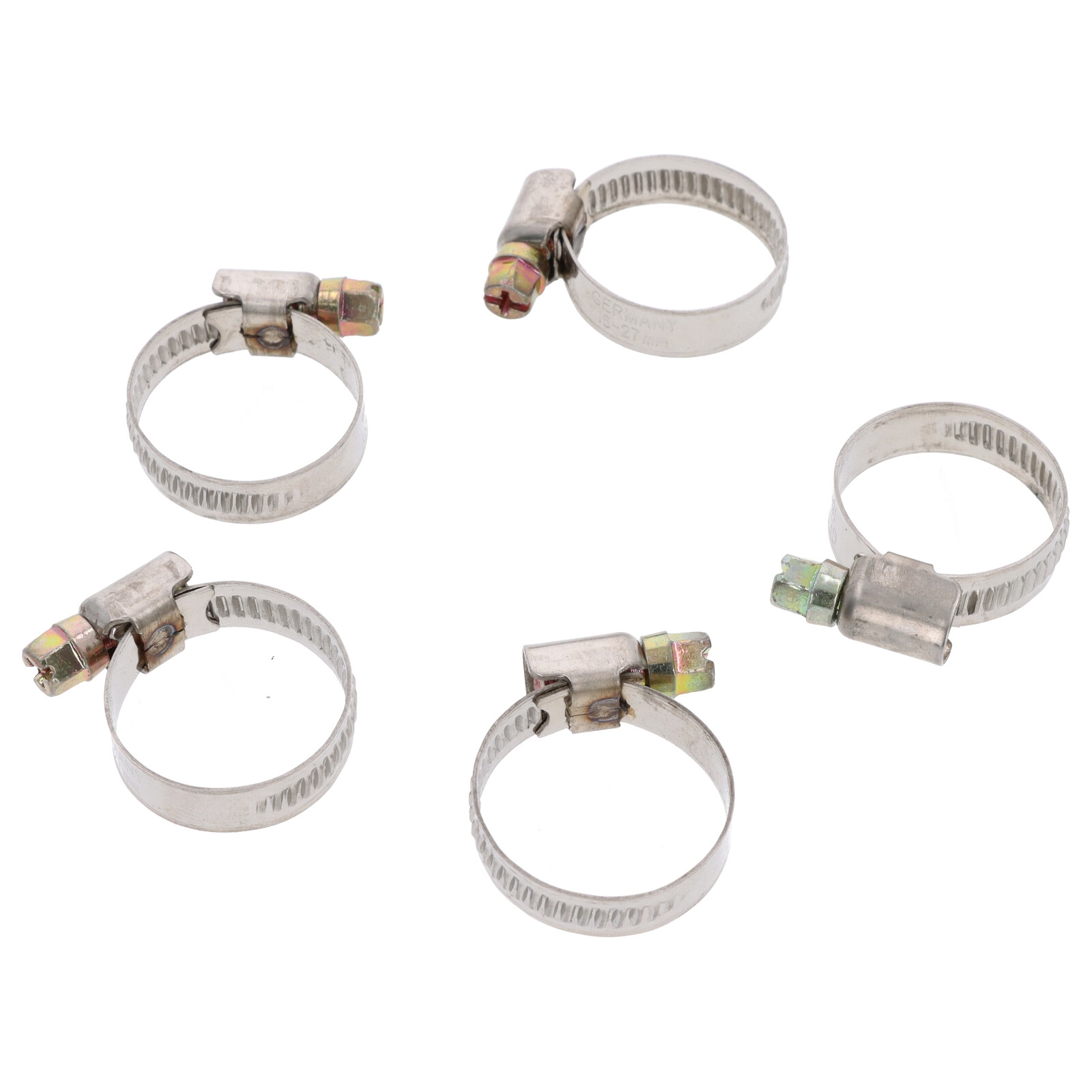 5x Schlauchklemme Spannbereich 16-27mm 9mm Rohrschelle Binder Schlauch W2 DIN3017