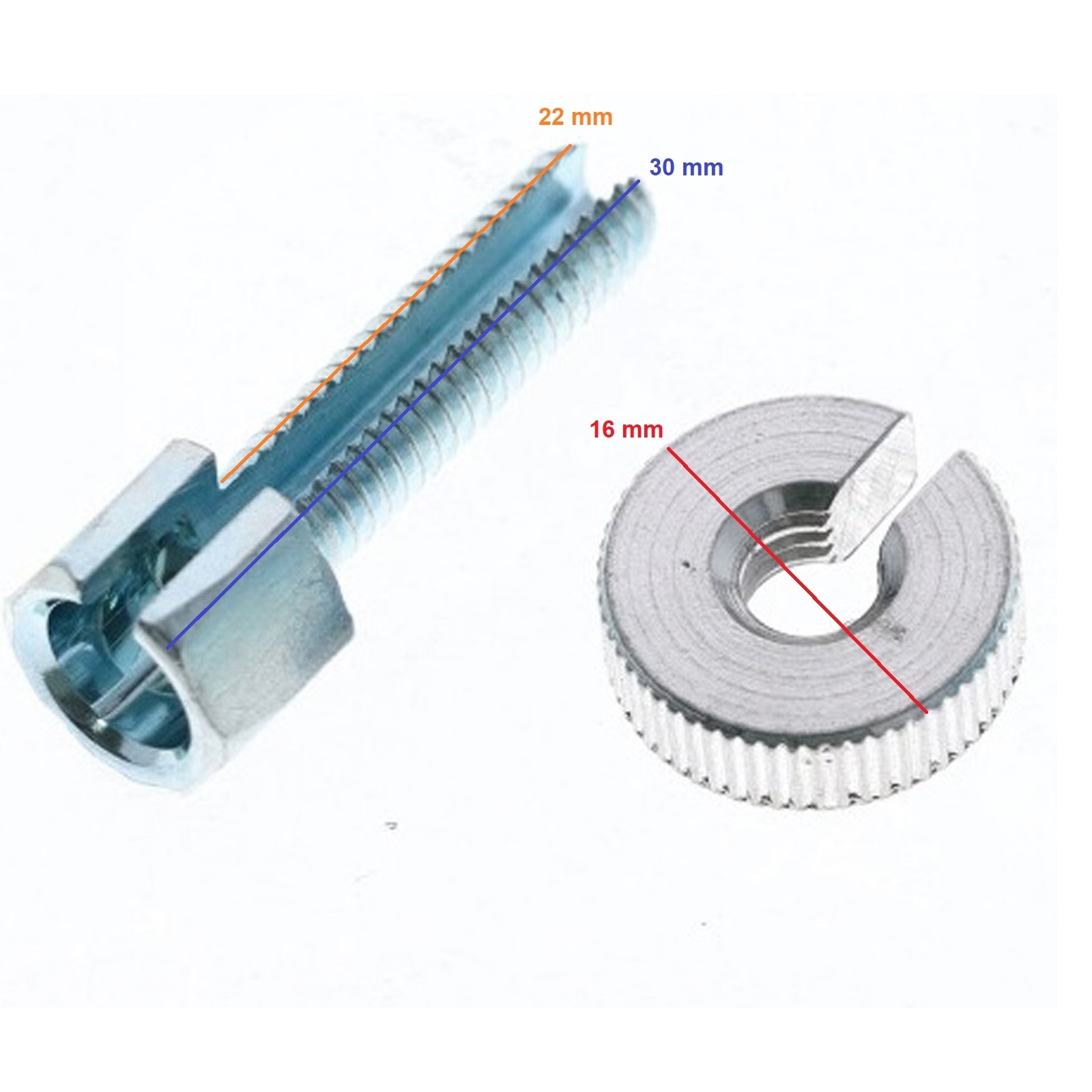 Einstellschraube Hebelschraube für Bowdenzug am Kupplungshebel Bremshebel M6 x 30