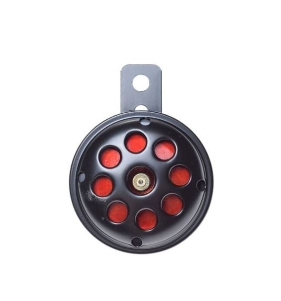 Motorrad Hupe schwarz-rot 12 Volt, 70 mm