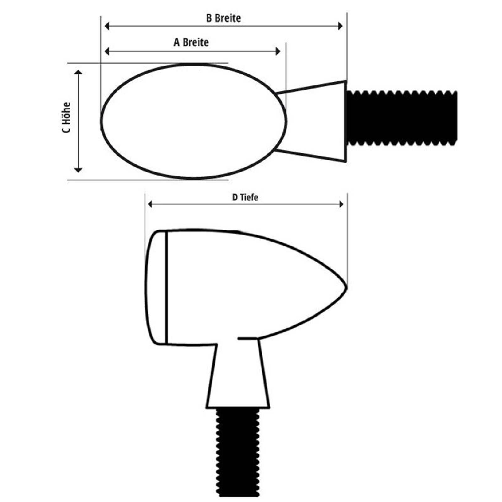 Highsider 203-431 Blinker universal für viele Fahrzeuge Miniblinker Cateye M10 vorne hinten Satz