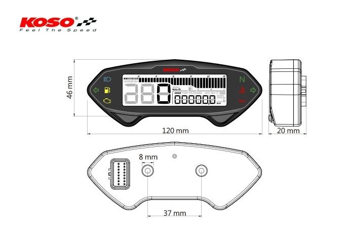 KOSO DB-01RN Digitaler Tachometer Speedometer