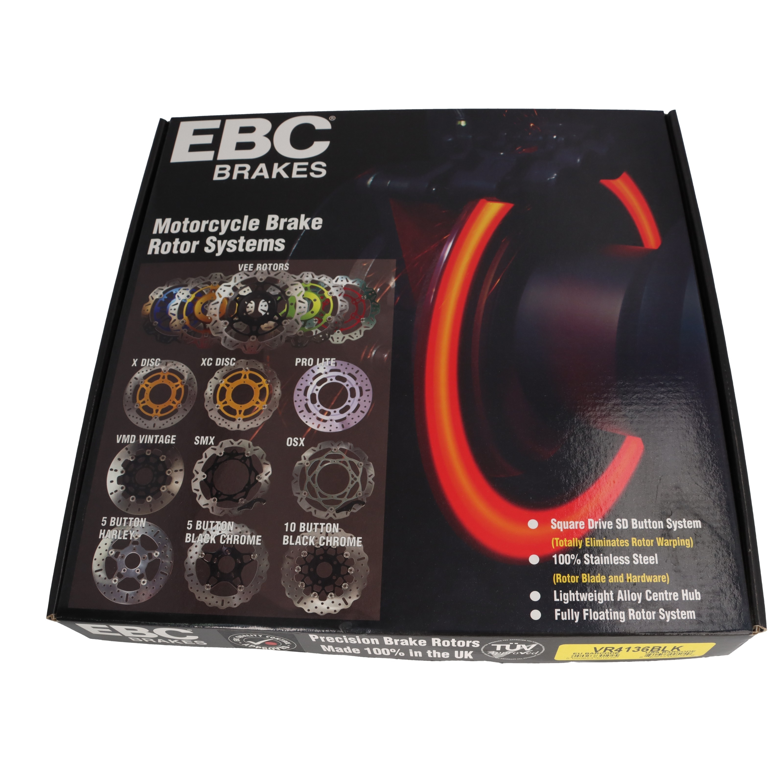 EBC VR4136 VEE Bremsscheibe schwarz für Kawasaki ZX-6R 600 G H J A 1998 - 2002