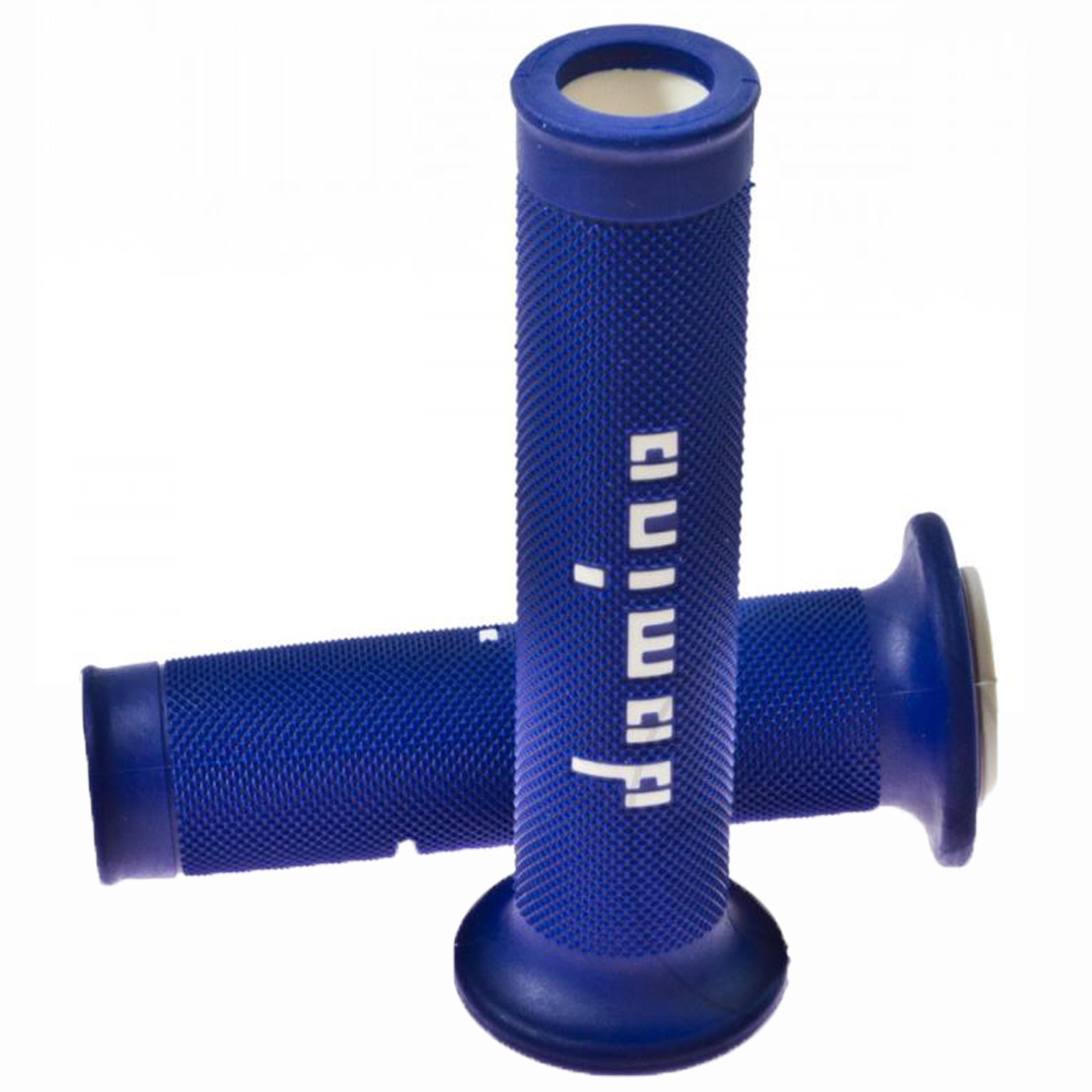Domino A01041C4648B7-0 Zweikomponenten Griffgummi Paar blau/weiß Road Racing 120 mm