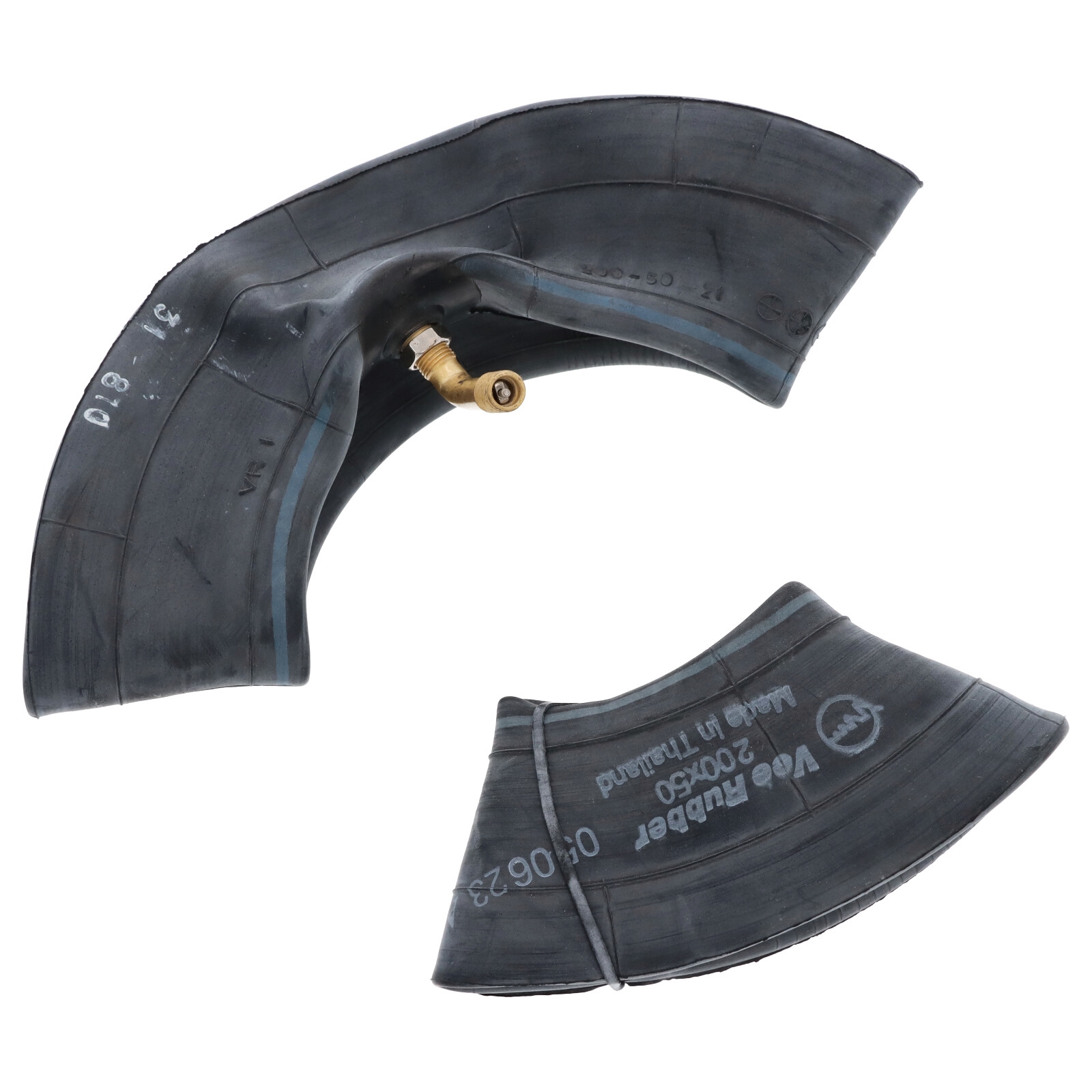 2x Reifenschlauch Schlauch für Rollstuhl 200x50 7 x 3/4 90°/90° mit Autoventil Winkelventil