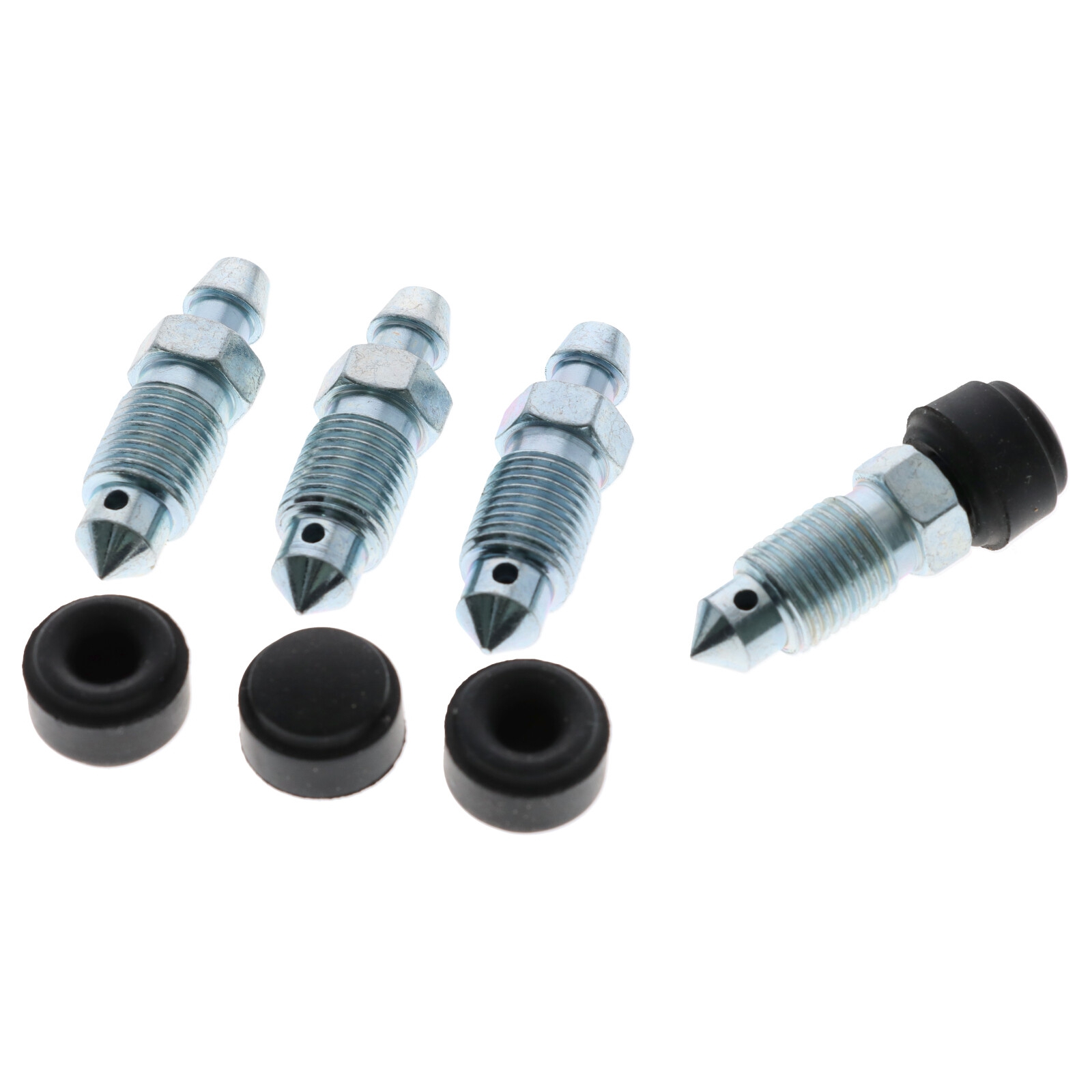 4x Quick Brake 0017-1 Bremsen Entlüfterschraube Entlüftungsventil M10x1x34 SW10 mit Kappen