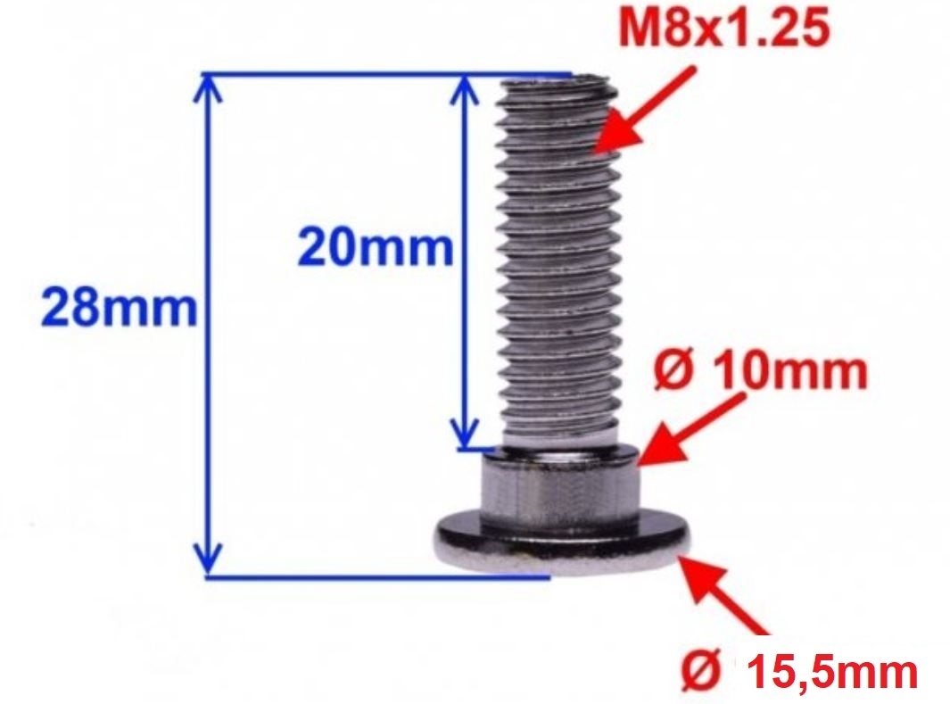 10 Bremsscheibenschrauben M8 x 1.25 Gewindelänge 20mm