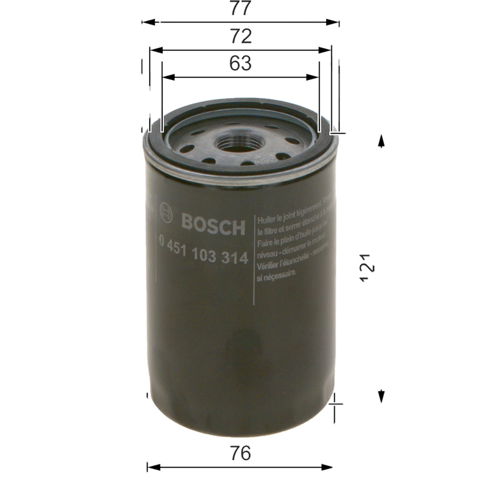 BOSCH 0451103314 Ölfilter für Audi VW Ford Seat Skoda 80 B3 200 C3