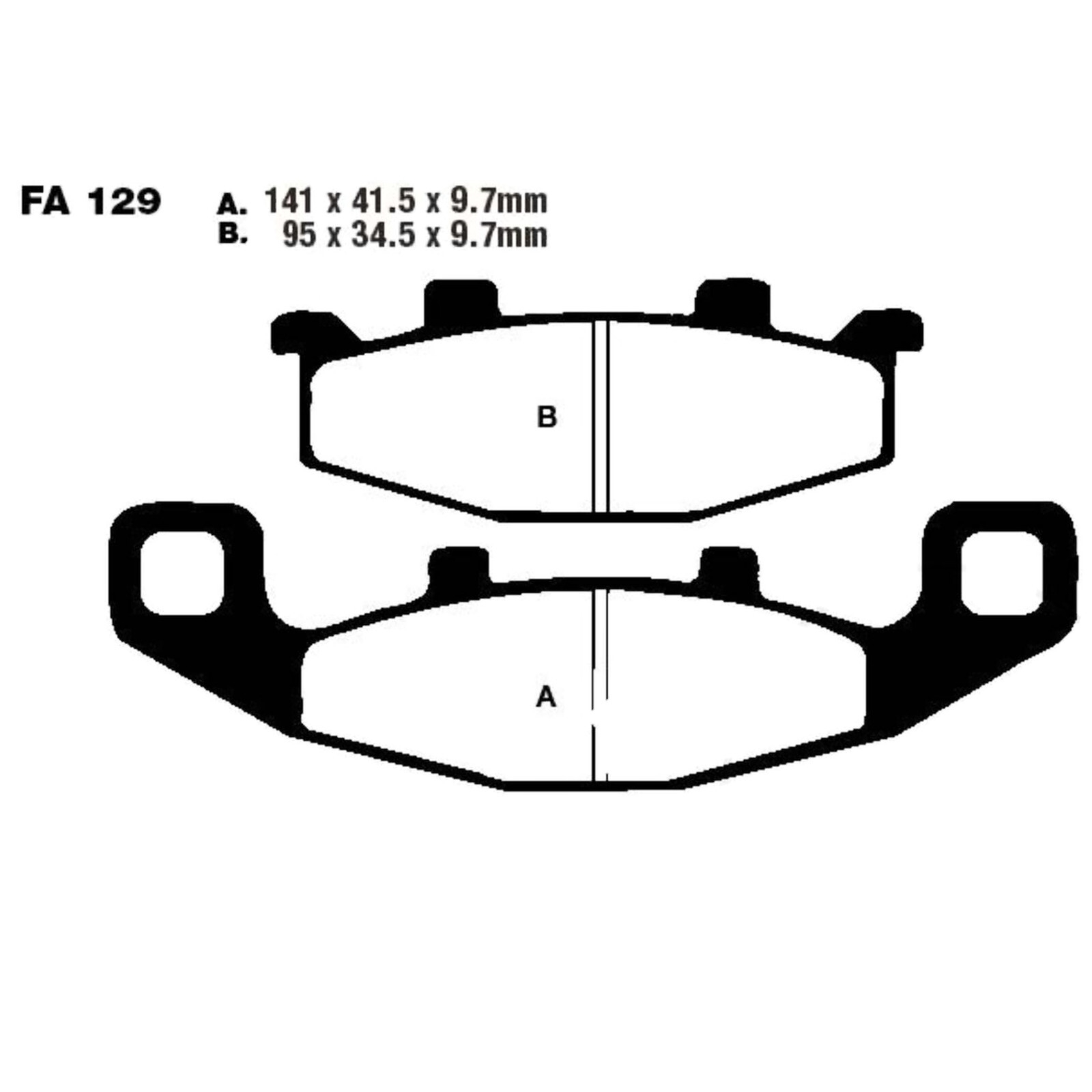 Bremsbeläge FA129HH für Kawasaki ER GPZ KLE ZR GPX ZL ZZL ZZR ER ZX-10 GTR KL