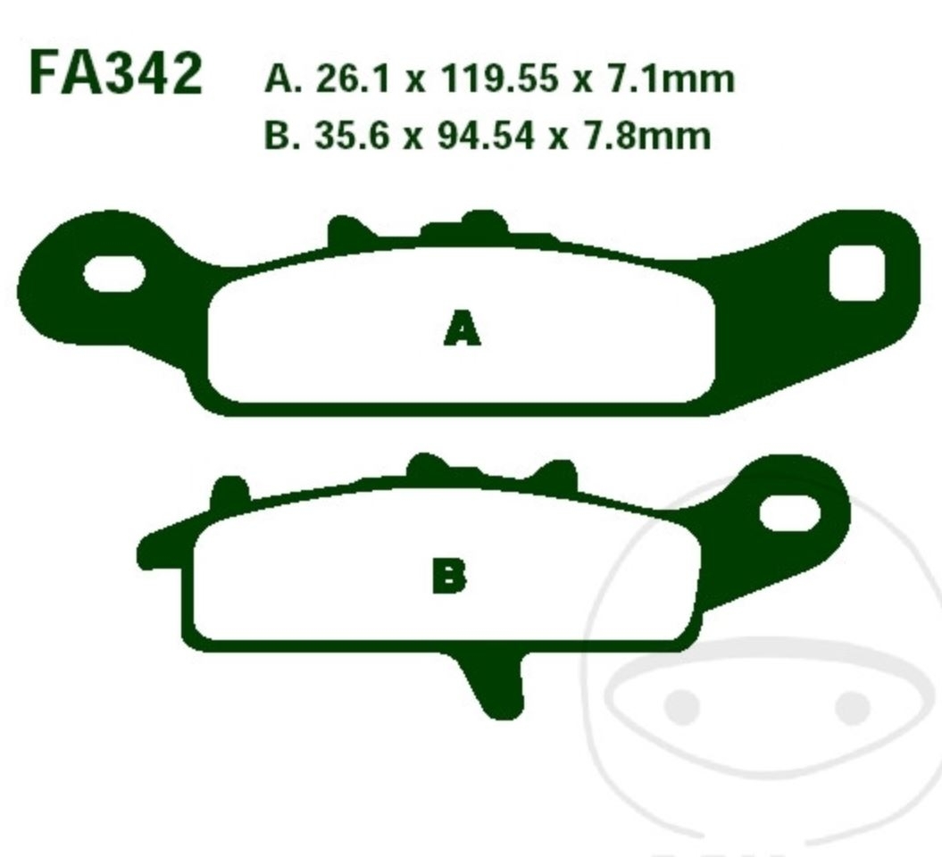 EBC Bremsbeläge FA342R für Kawasaki KVF 650 D VF650D KFX 700 A SV700A 450 R