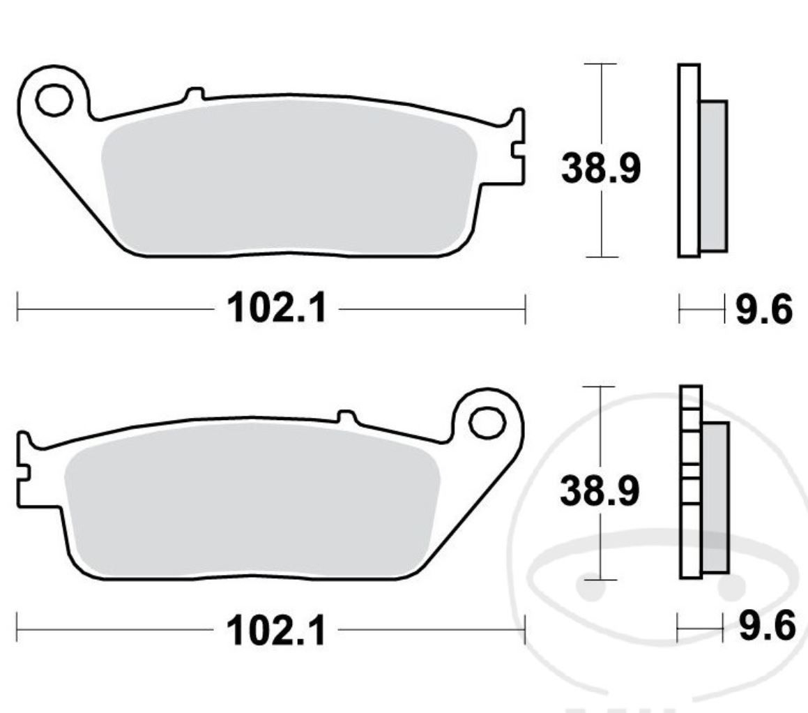 TRW MCB599SH Sintermetall Bremsbeläge hinten für Honda VFR750 F GL1500 C Valkyrie Triumph Victory
