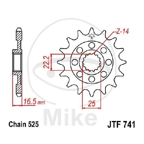 JT Ritzel 15Z Teilung 525 JTF741.15