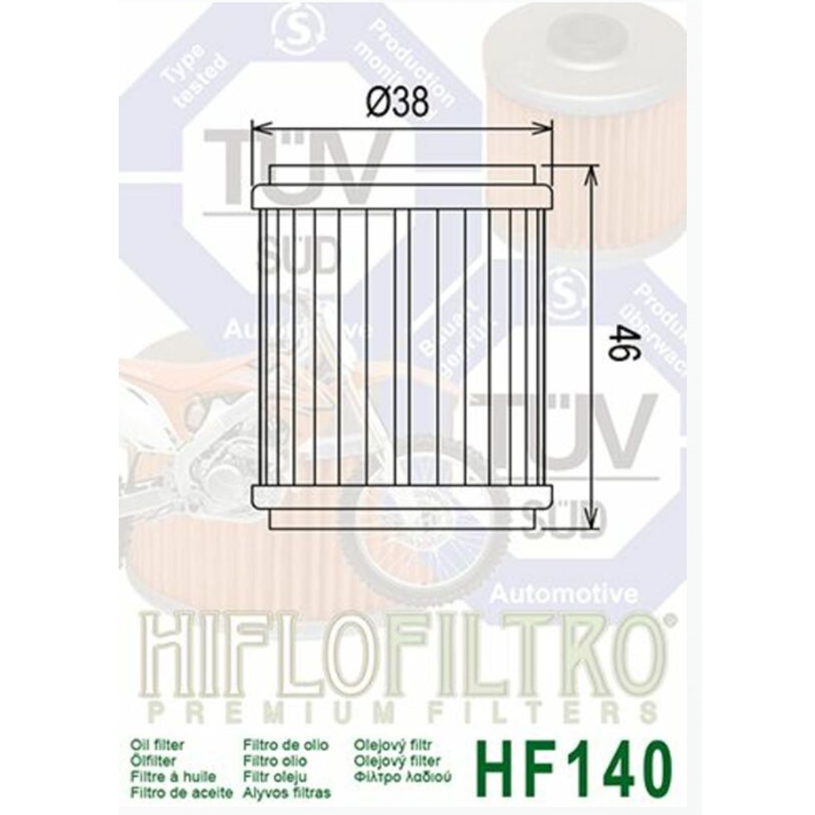 HIFLO HF140 Ölfilter für Yamaha WRF YFZ YFM XT YZF Gas Gas EC Husqvarna SMR TE