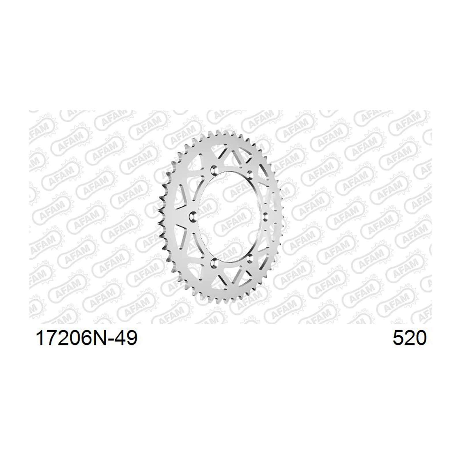 AFAM Kettenrad Teilung 520 49 Zähne Alu silber