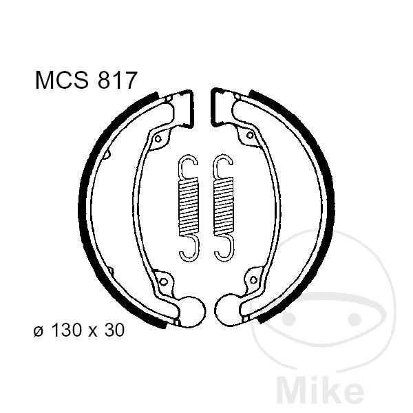 TRW MCS817 Bremsbacken hinten für Honda CB 125 200 CM SYM XS Daelim Daystar mit Federn