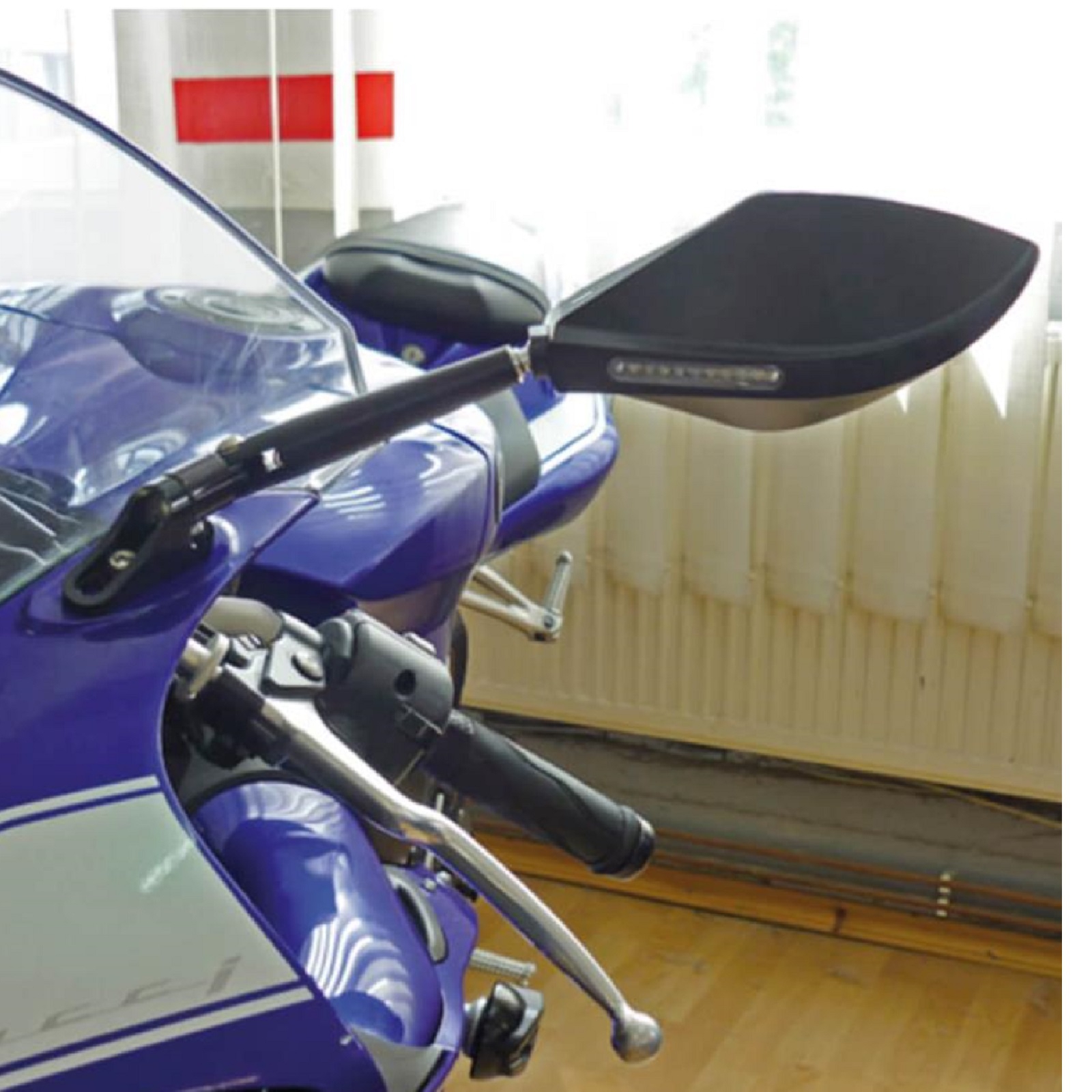 Verkleidungsspiegel Paar für viele Modelle mit LED Blinker Aluminium schwarz