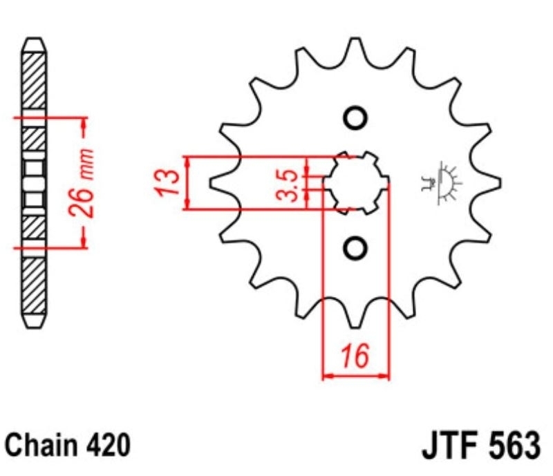JT Sprockets JTF563.17 Kettenritzel 17Z Teilung 420