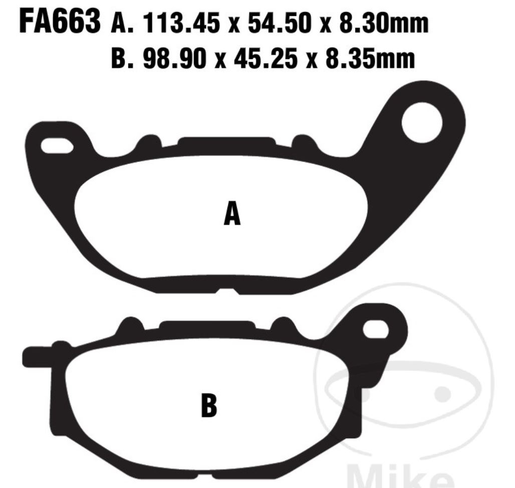 EBC Bremsbeläge FA663 für Yamaha YZF-R3 320 A RH071 MT-03 320 A RH07K