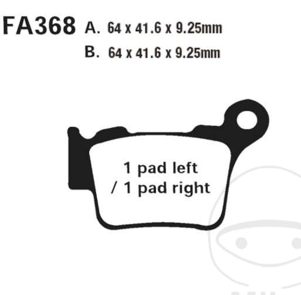 Carbon-Graphit Bremsbeläge FA368TT KTM SX 250 450 525 125 200 EXC SMR SXC SX-F