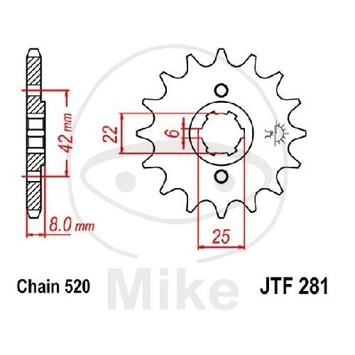 JT Ritzel 13 Zähne Teilung 520 / 281.13 JT Sprockets