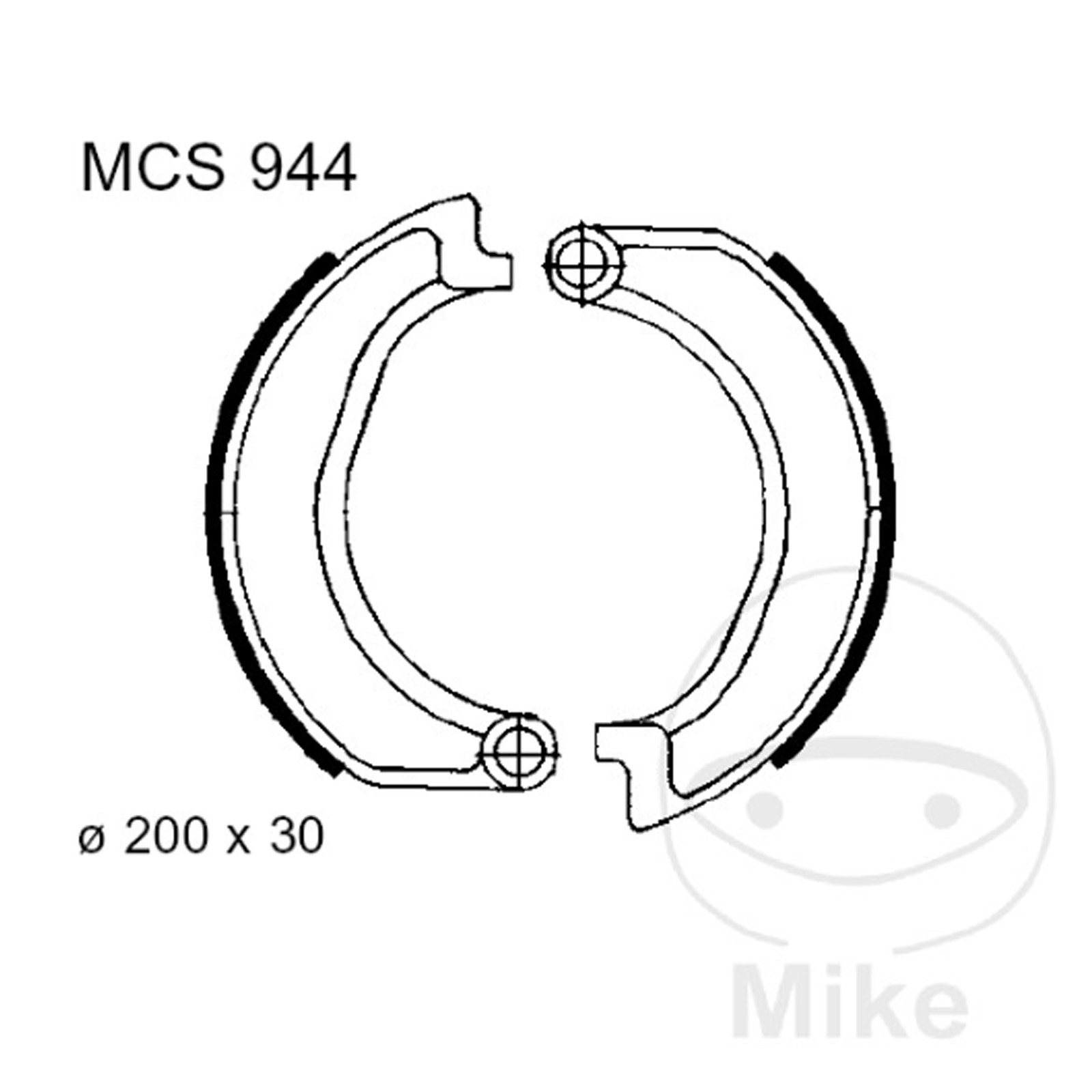 TRW MCS944 Bremsbacken vorne für BMW R50/5 R60/5 R60/6 R75/5 ohne Federn