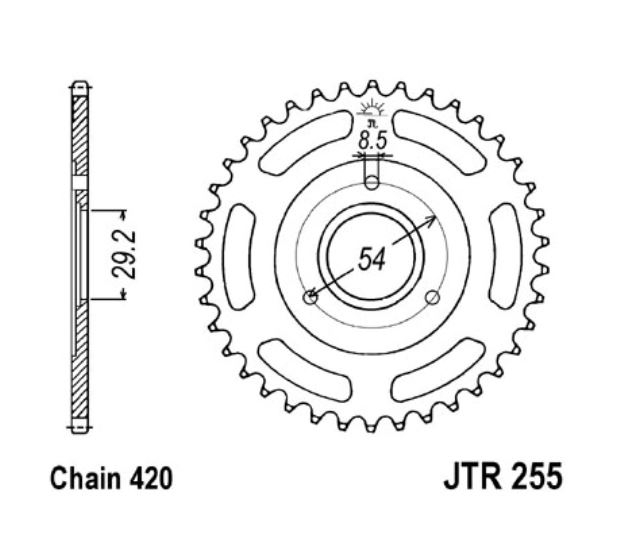 JT Kettenrad 37 Zähne Teilung 420 / JTR255.37 JT Sprockets