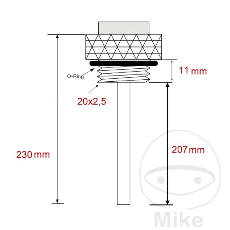 JMP Öltemperatur Direktmesser 20 x 2.5mm für Honda VT 750 C2 Shadow Spirit RC53A