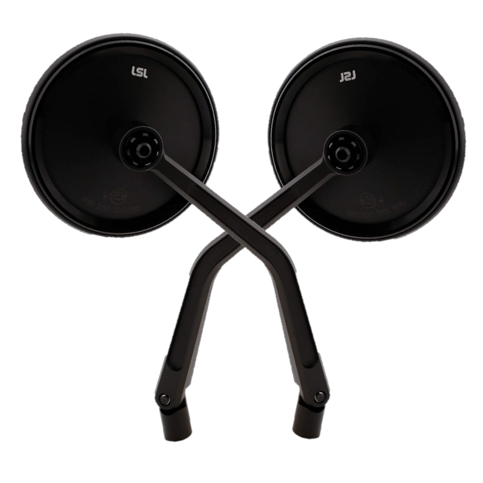 Spiegelpaar passt für viele Fahrzeuge aus Aluminium in schwarz mit M10 Gewinde Beidseitig montierbar