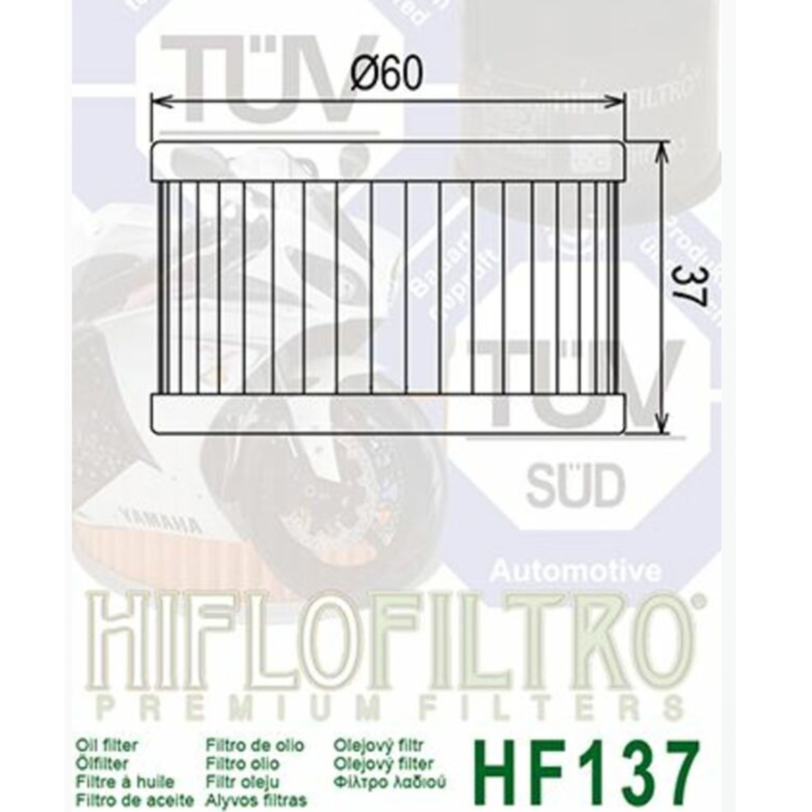 HIFLO HF137 Ölfilter für Suzuki DR 500 600 650 750 800 LS XF 650 Sachs Roadster