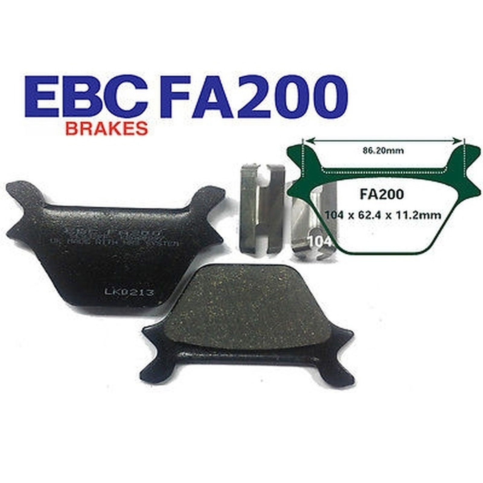 EBC Bremsbelag für Motorräder FA200 Organisch